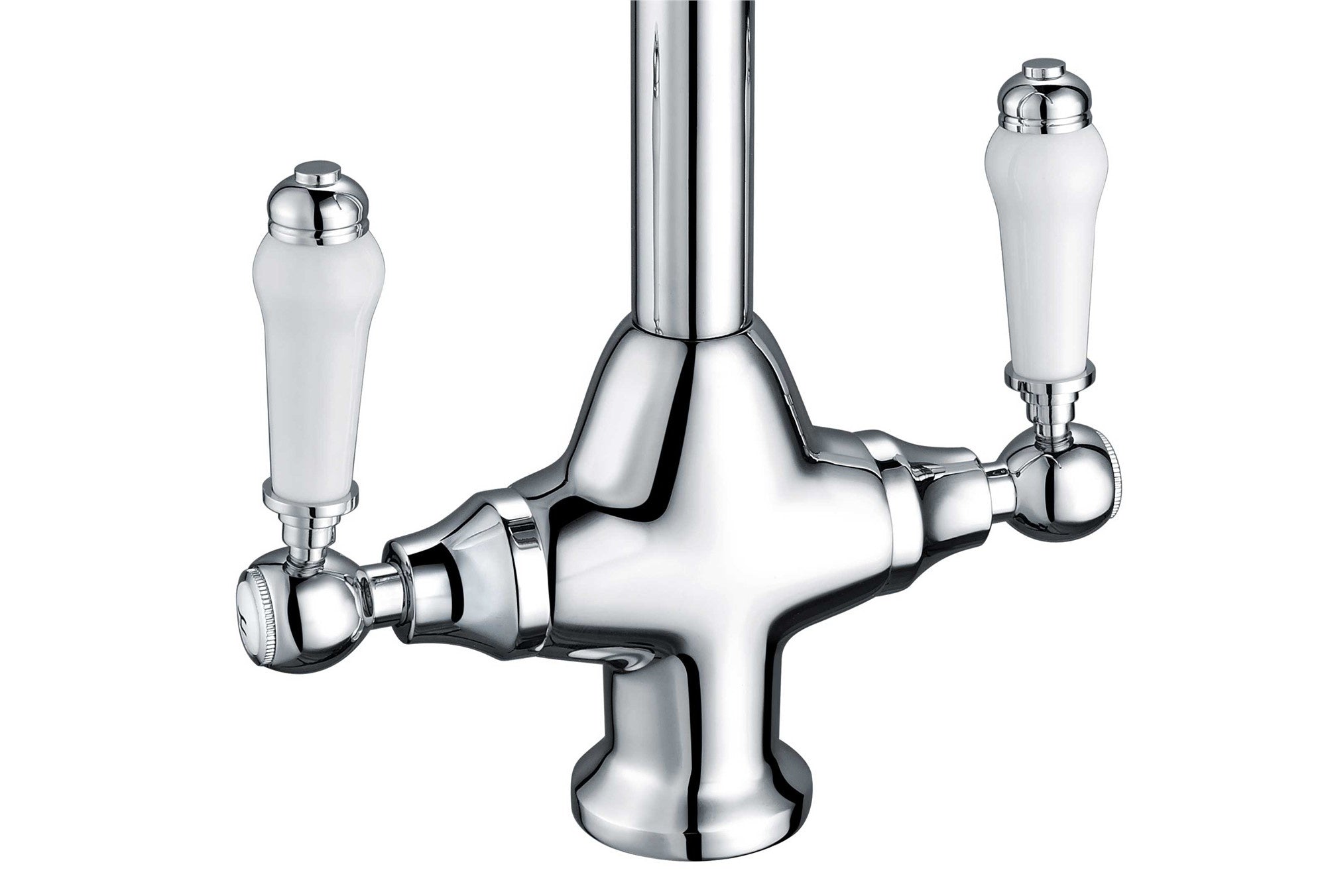 FNX Bathrooms Xavier Chrome Dual Lever Monobloc Kitchen Mixer Tap with Swivel Spout