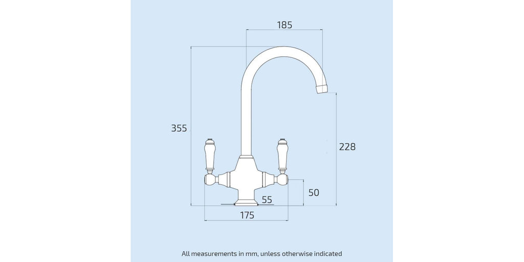 FNX Bathrooms Xavier Chrome Dual Lever Monobloc Kitchen Mixer Tap with Swivel Spout