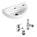 FNX Bathrooms Compact Wall-Hung Cloakroom Basin & Sink with Tap, Waste & Bottle Trap - Ideal for Small Bathrooms