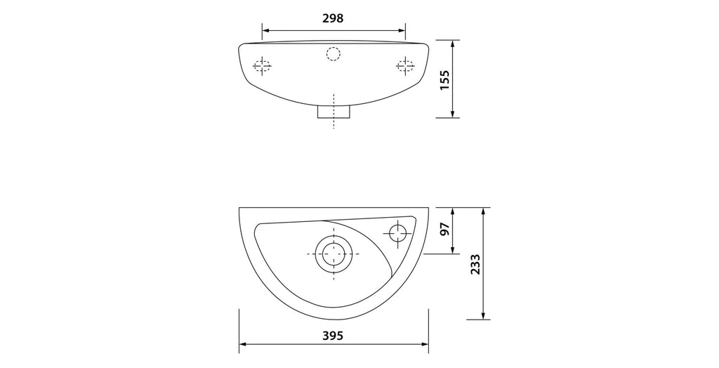 FNX Bathrooms Compact Wall-Hung Cloakroom Basin & Sink with Tap, Waste & Bottle Trap - Ideal for Small Bathrooms