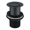 FNX Bathrooms Matt Black Unslotted Basin & Sink Waste Plug with Click-Clack Pop-Up Push Button, UK Standard 32mm Brass