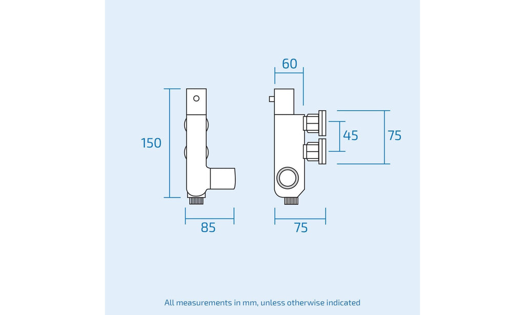 FNX Bathrooms Thermostatic Shower Bar Valve in Chrome - Vertical Wall-Mounted Design for Safe Bathroom Control