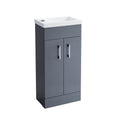 Anthracite 400mm Square Basin Vanity Unit Bathroom Compact Cloakroom Furniture
