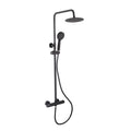 Matt Black Thermostatic Shower Kit with Round Overhead & Adjustable Rigid Riser