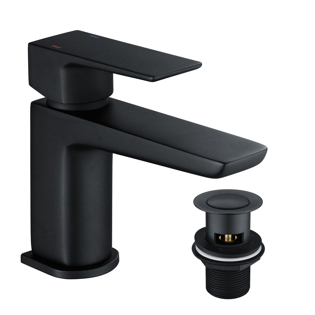 Anthracite 400mm Vanity Basin Unit + Black Tap & Waste