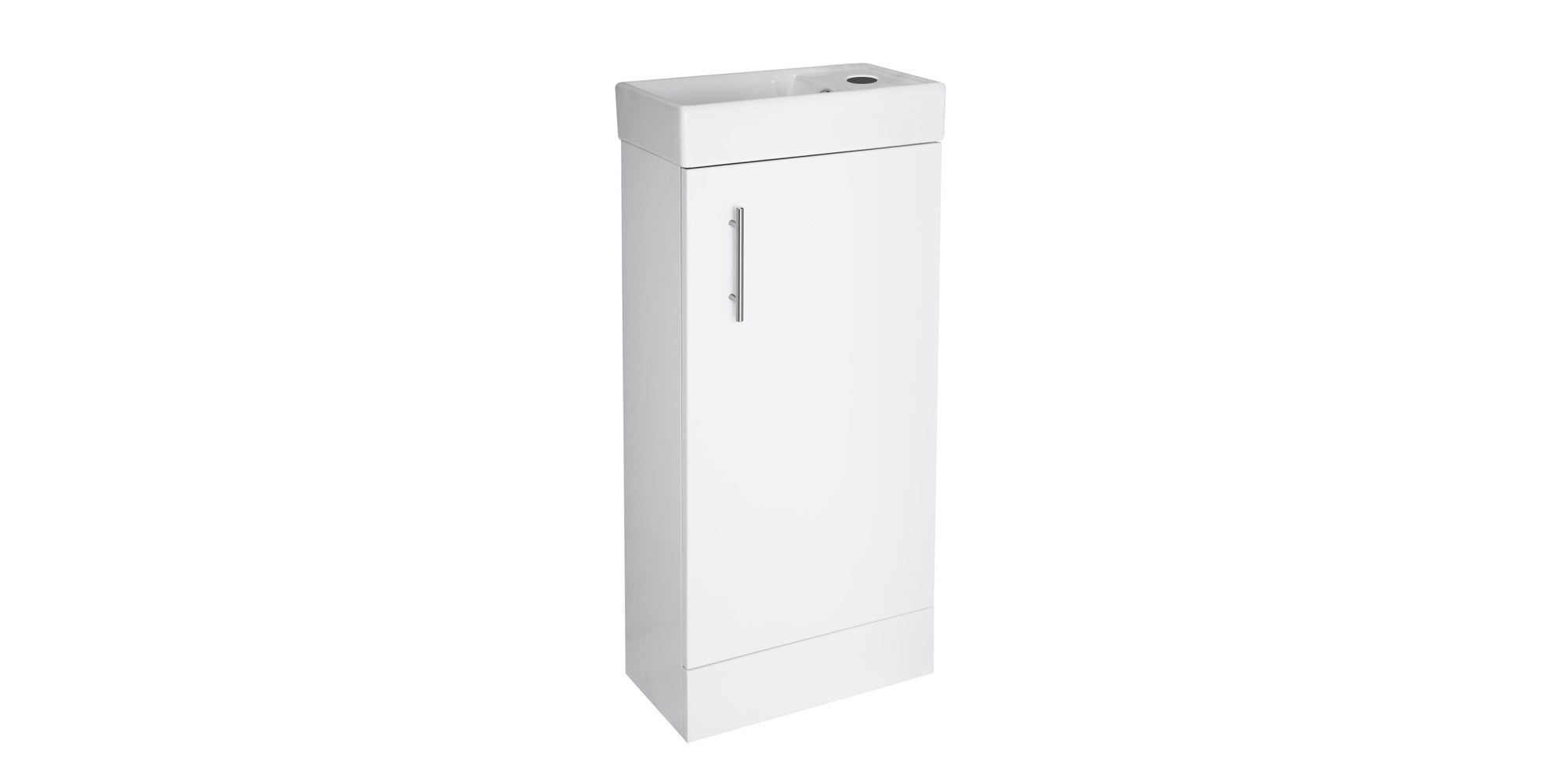 White 400 Vanity Basin Sink Unit & Lucia Basin Tap Chrome