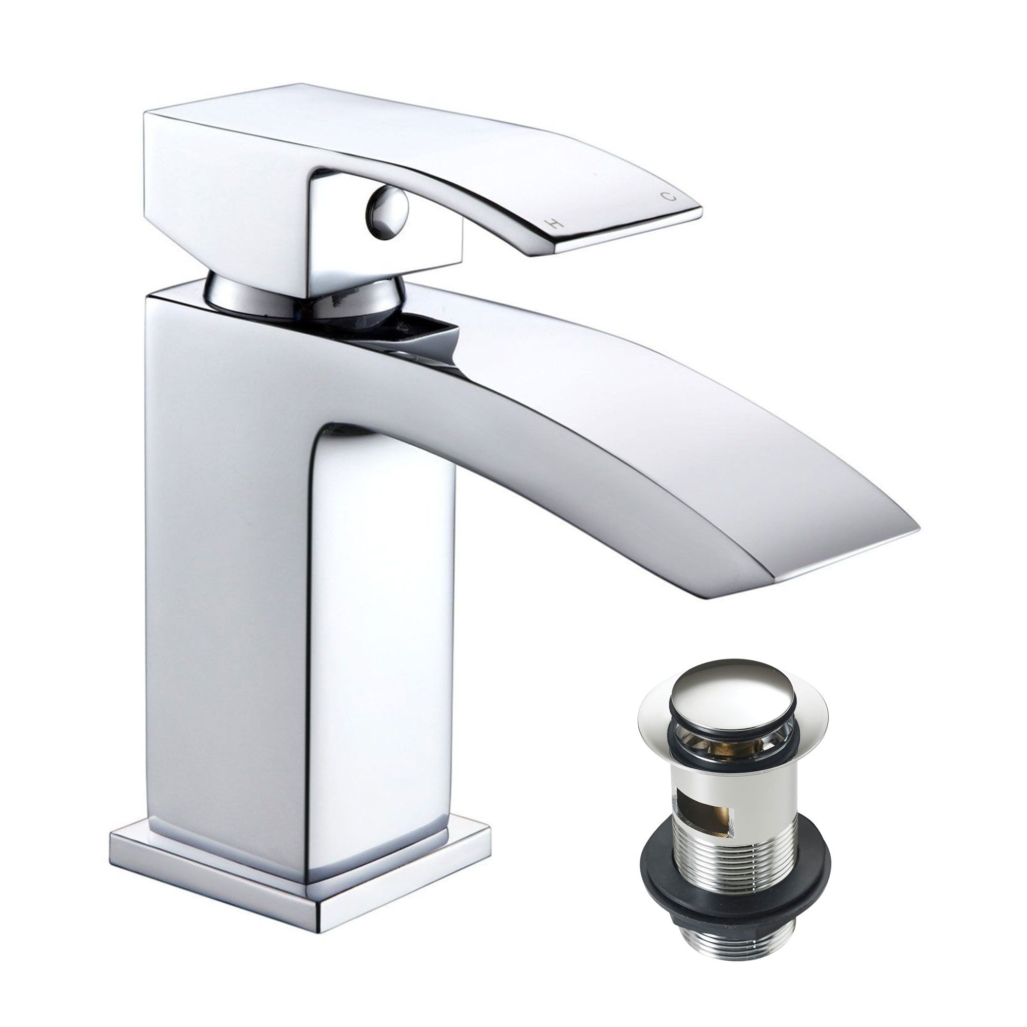 White 400 Vanity Basin Sink Unit & Lucia Basin Tap Chrome