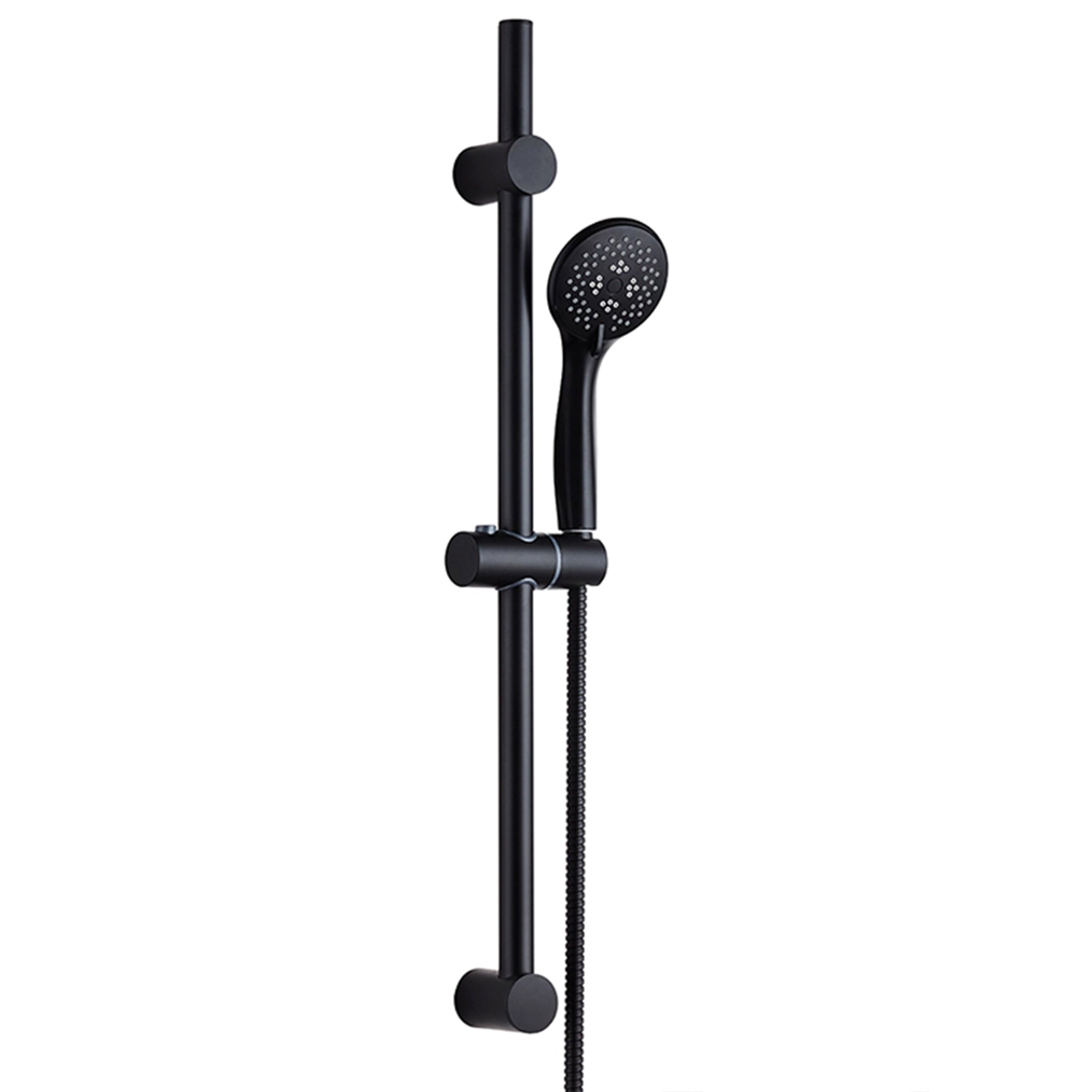 Basin Mono & Bath Shower Mixer Tap & Shower Slider Rail Kit Matt Black Bathroom Taps