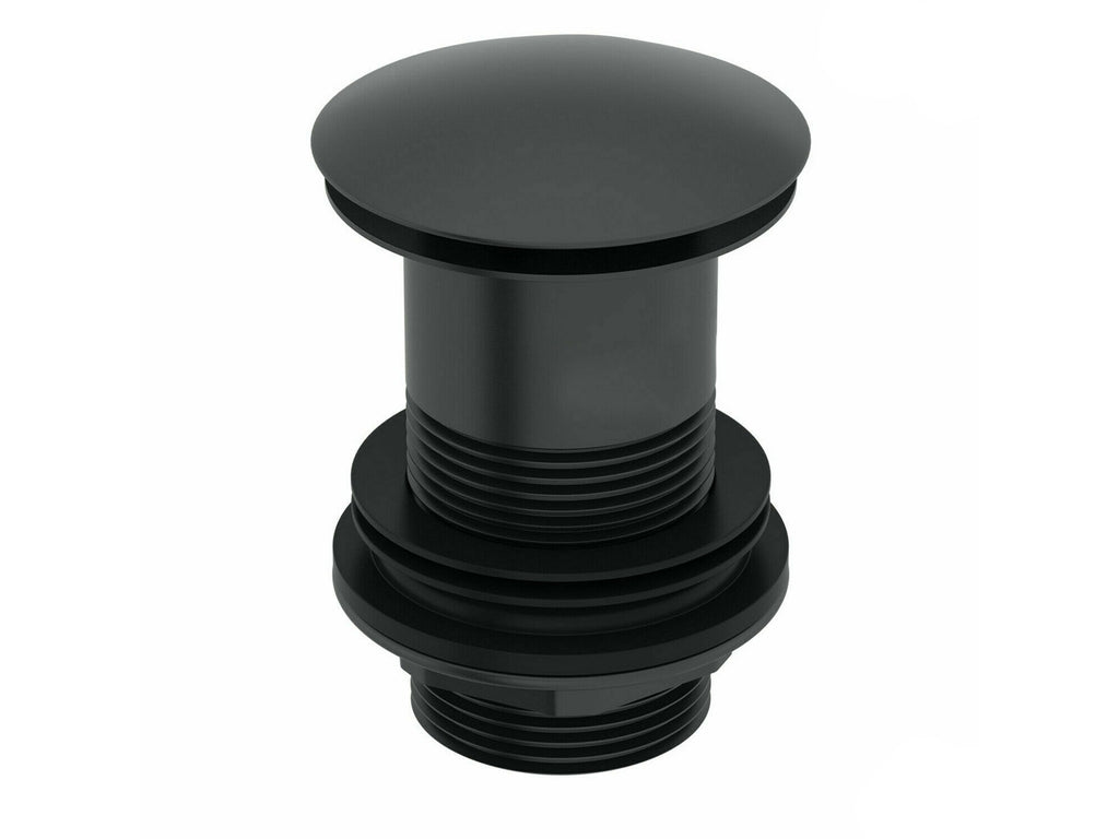 Matt Black Bath & Unslotted Full Cover Basin Sink Waste Pack