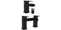 Matt Black Waterfall Bath Filler Tap & Basin Mixer Tap Square
