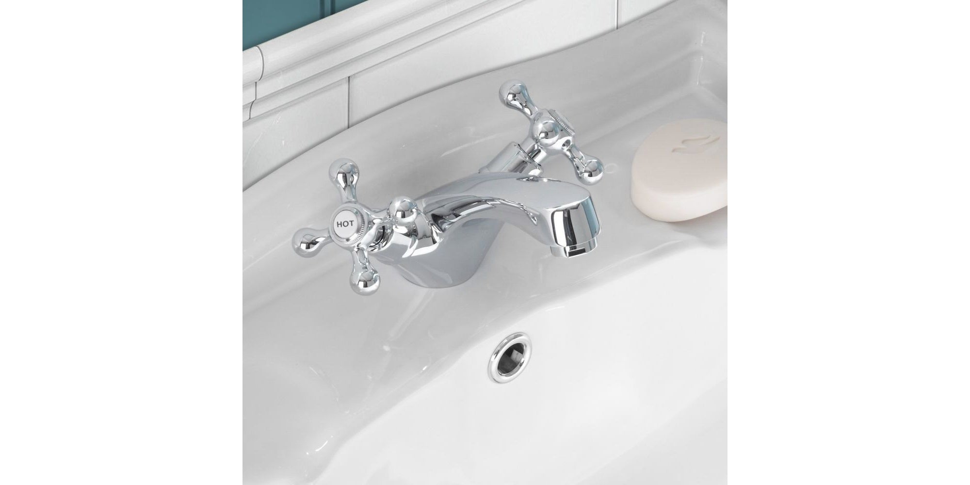 Sterling Traditional Bath Shower Mixer & Basin Sink Mono Tap Set - Chrome