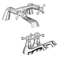 Sterling Traditional Bath Filler Mixer & Basin Tap Pack Hot & Cold Pair - Chrome