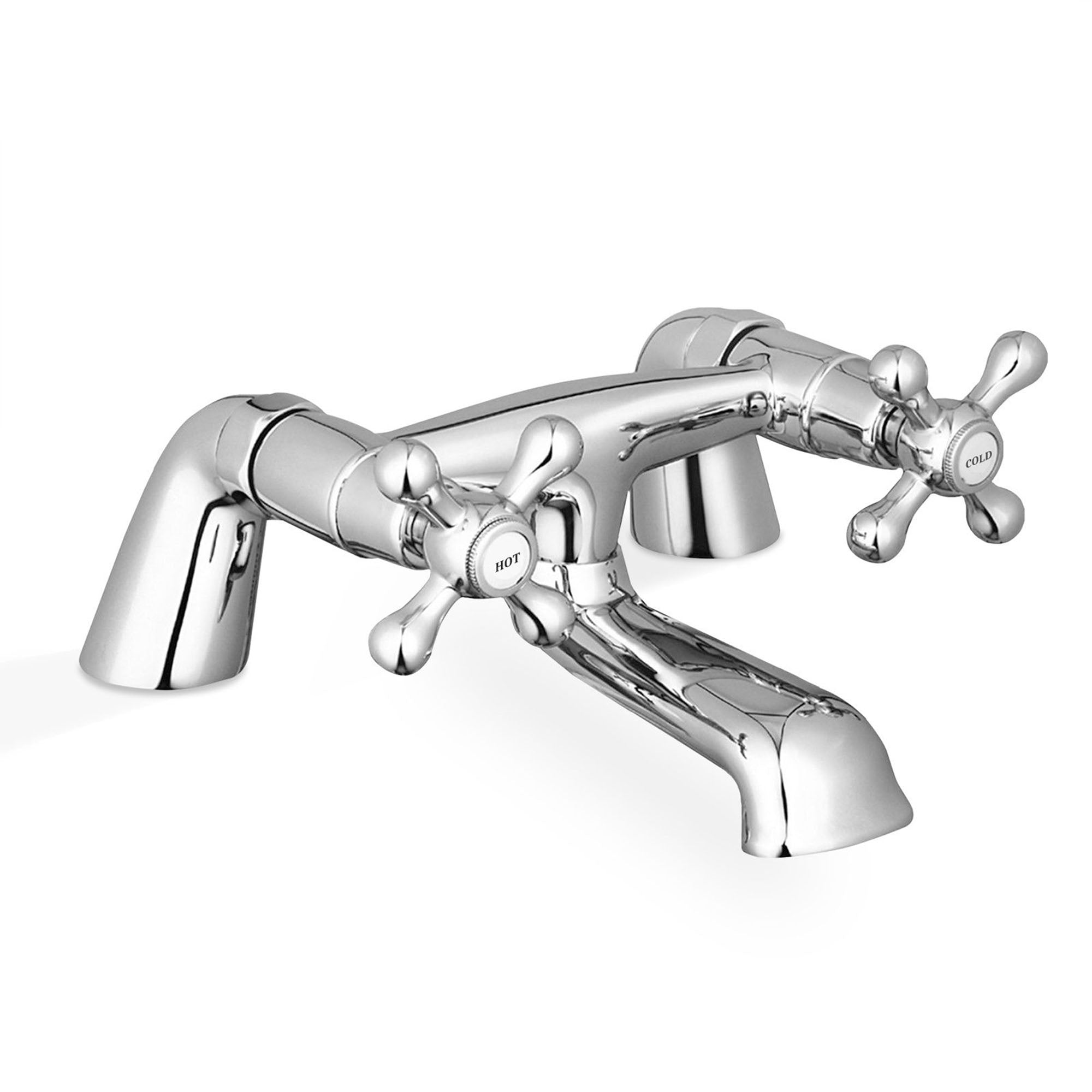 Sterling Traditional Bath Filler Mixer & Basin Tap Pack Hot & Cold Pair - Chrome