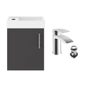 Anthracite Grey 400 Wall Hung Basin Sink Vanity Unit & Sleek Basin Tap