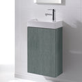 Saneux Quadro 400mm Wall Hung Mounted Bathroom Vanity Unit & Basin In Driftwood Grey