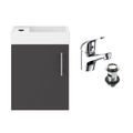 Anthracite Grey 400 Wall Hung Basin Sink Vanity Unit & Dom Basin Tap