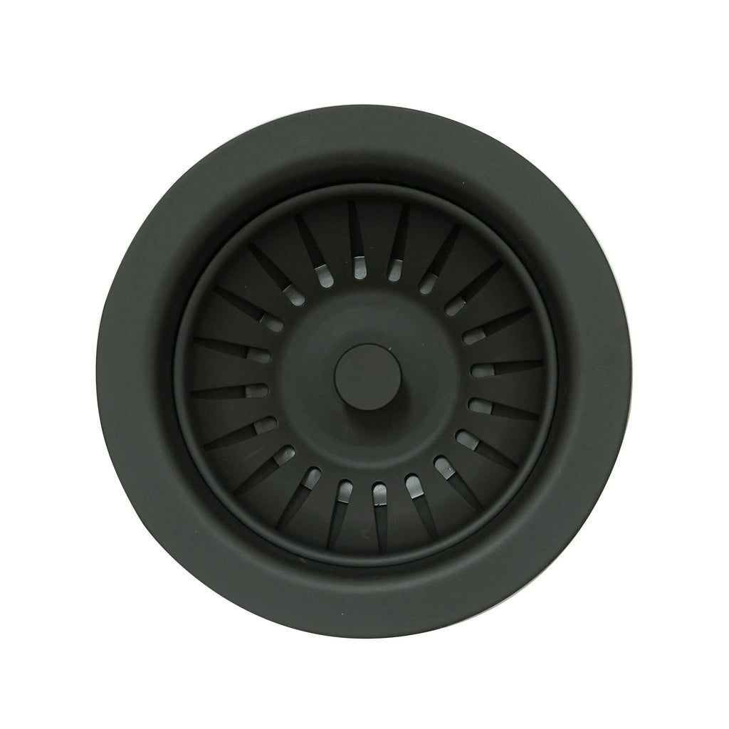 Matt Black Kitchen Sink Basket Strainer Waste & Plug No Overflow