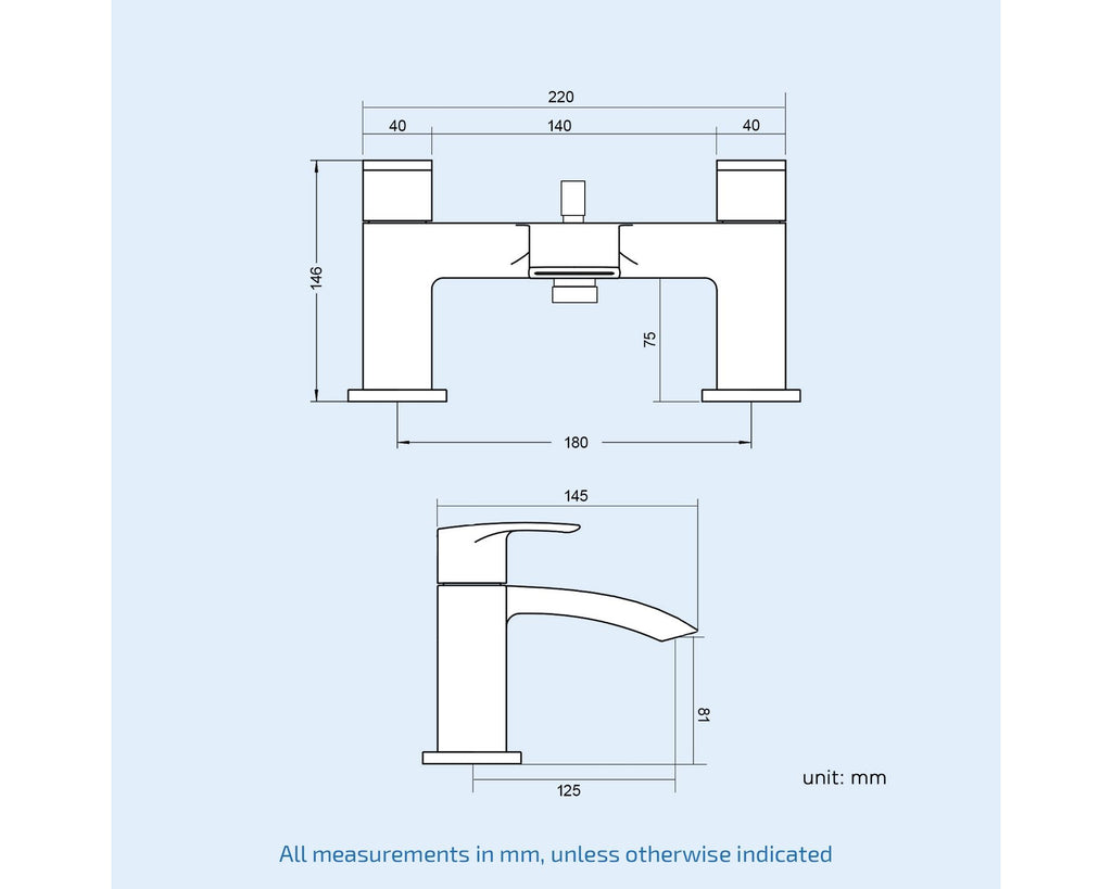 Modern Chrome Waterfall Bath Shower Mixer Tap with 5-Mode Handset & Round Overhead Rigid Riser Kit