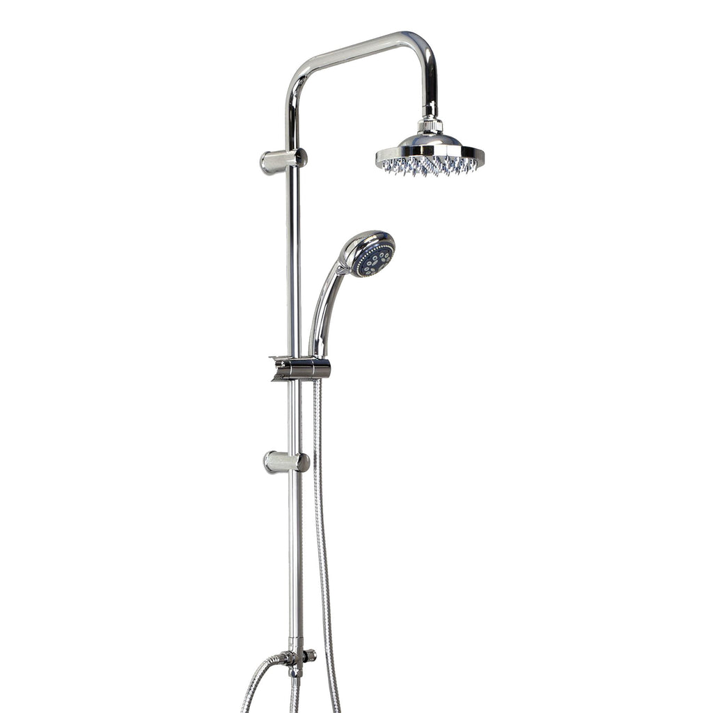 Chrome Sleek Waterfall Bath Shower Mixer Tap With Round 3 Way Overhead Shower Kit