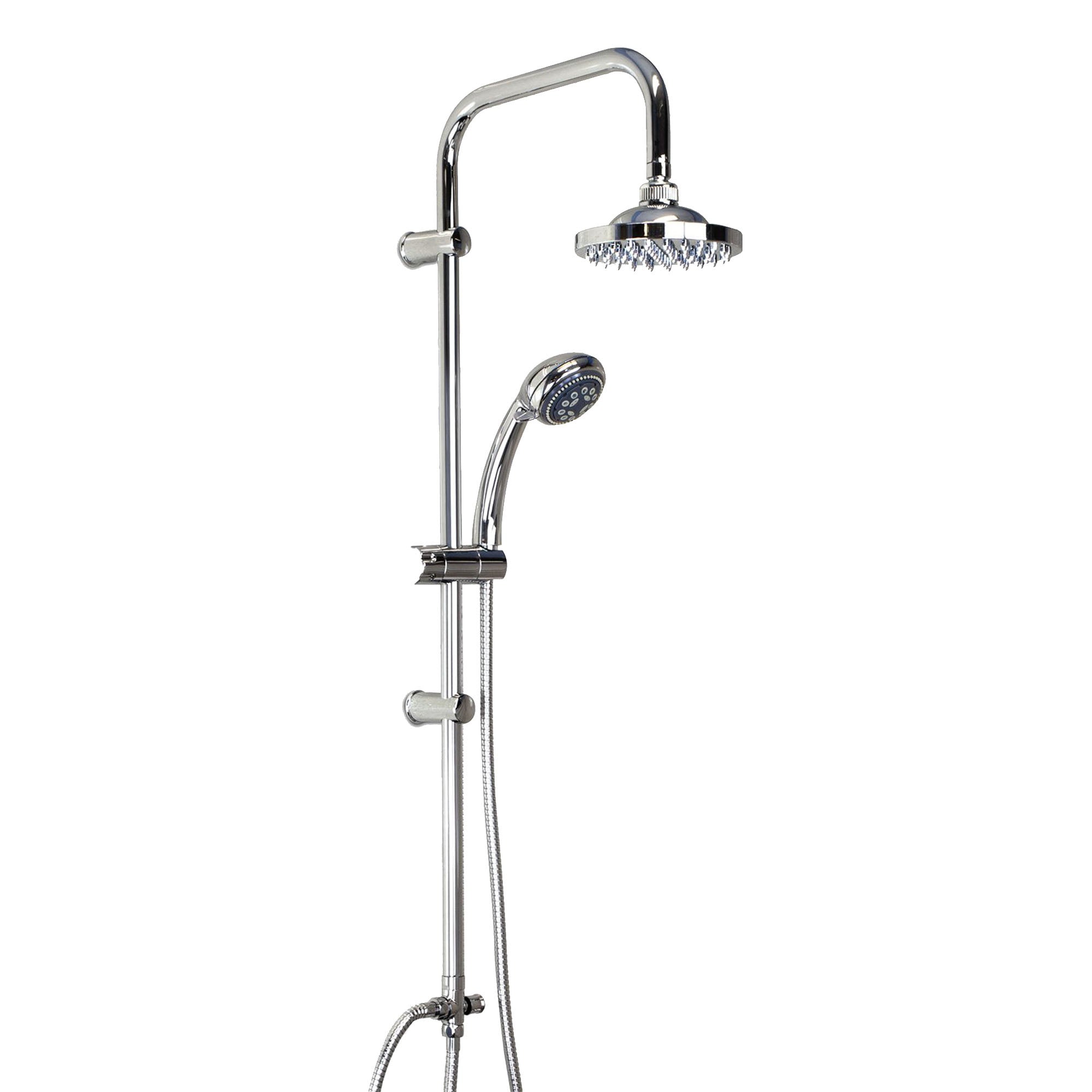 Chrome Sleek Waterfall Bath Shower Mixer Tap With Round 3 Way Overhead Shower Kit