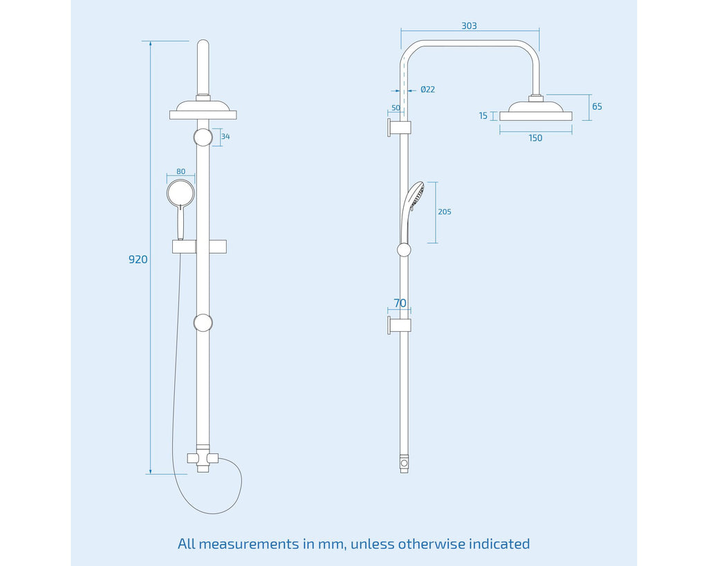 Chrome Sleek Waterfall Bath Shower Mixer Tap With Round 3 Way Overhead Shower Kit