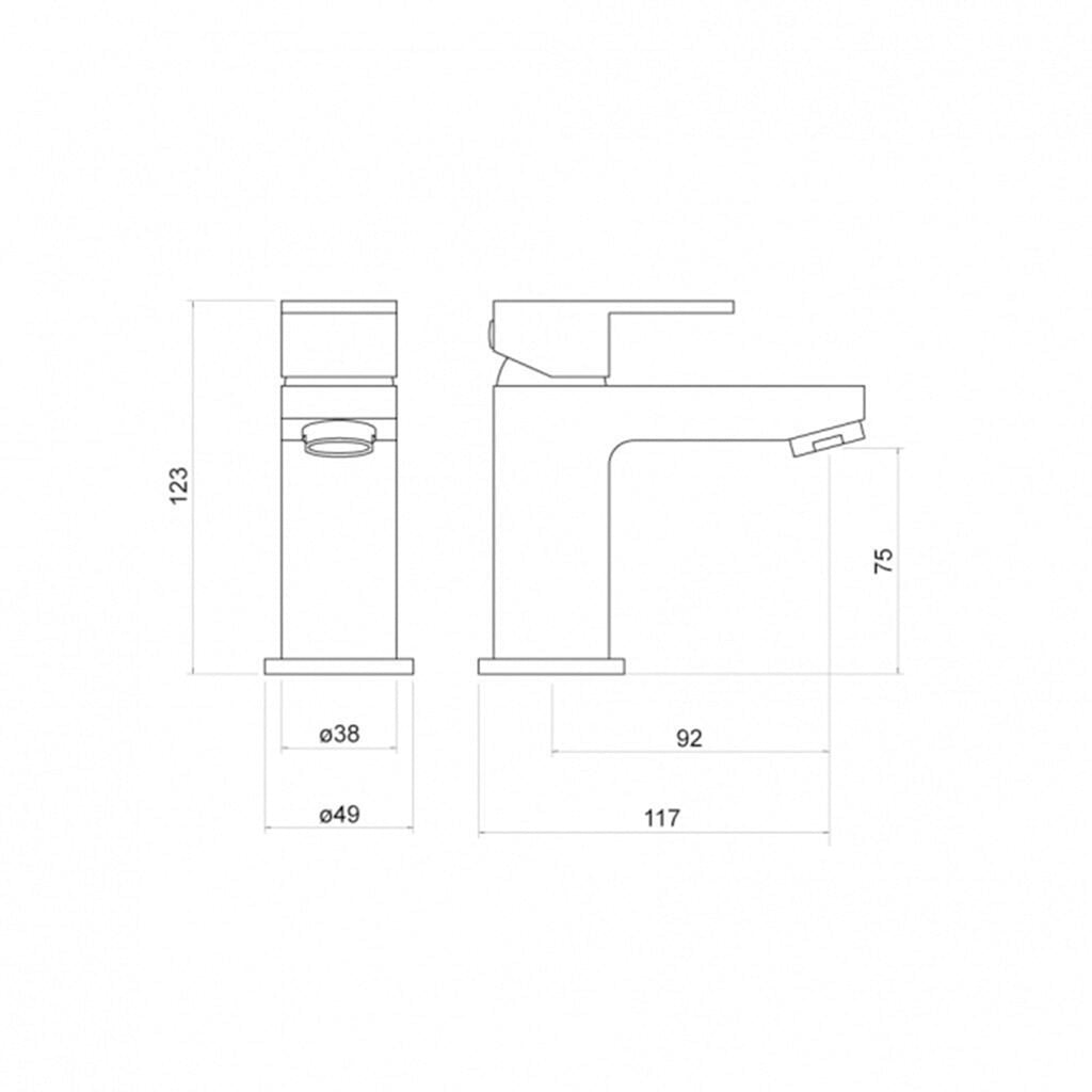 450mm Gloss White 2 Door Floorstanding Vanity Basin Sink Unit & Matt Black Form Tap & Waste
