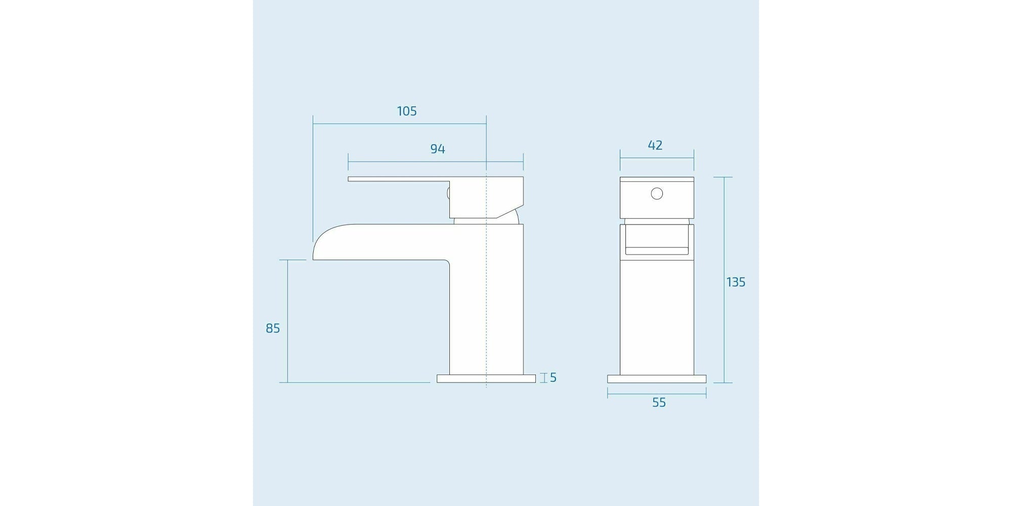 450mm Gloss White 2 Door Floorstanding Vanity Basin Sink Unit & Matt Black Waterfall Tap & Waste