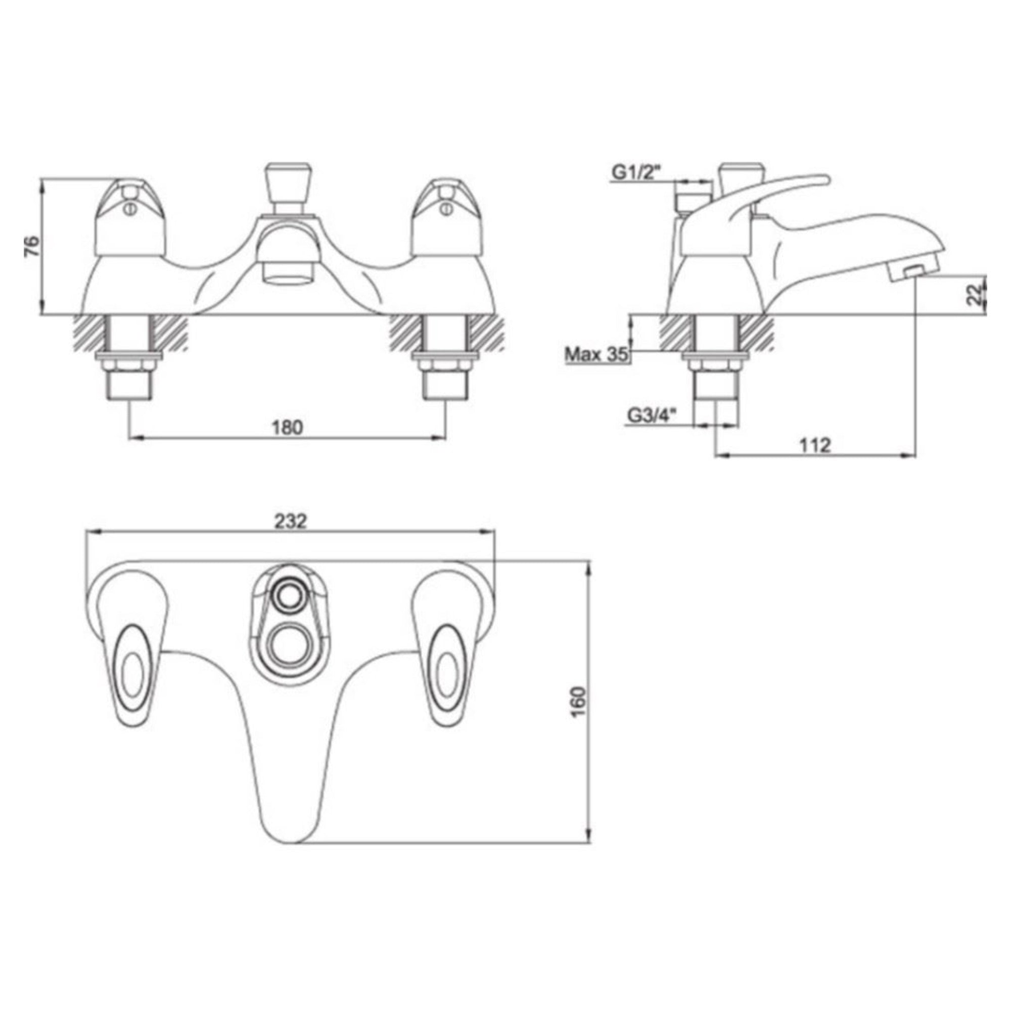 Chrome Low Pressure Deck Mounted Bathroom Bath Shower Mixer Tap Hand Shower