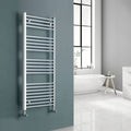 FNX Bathrooms 600x800mm Straight Chrome Heated Towel Rail Radiator - Modern Ladder Design for UK Central Heating