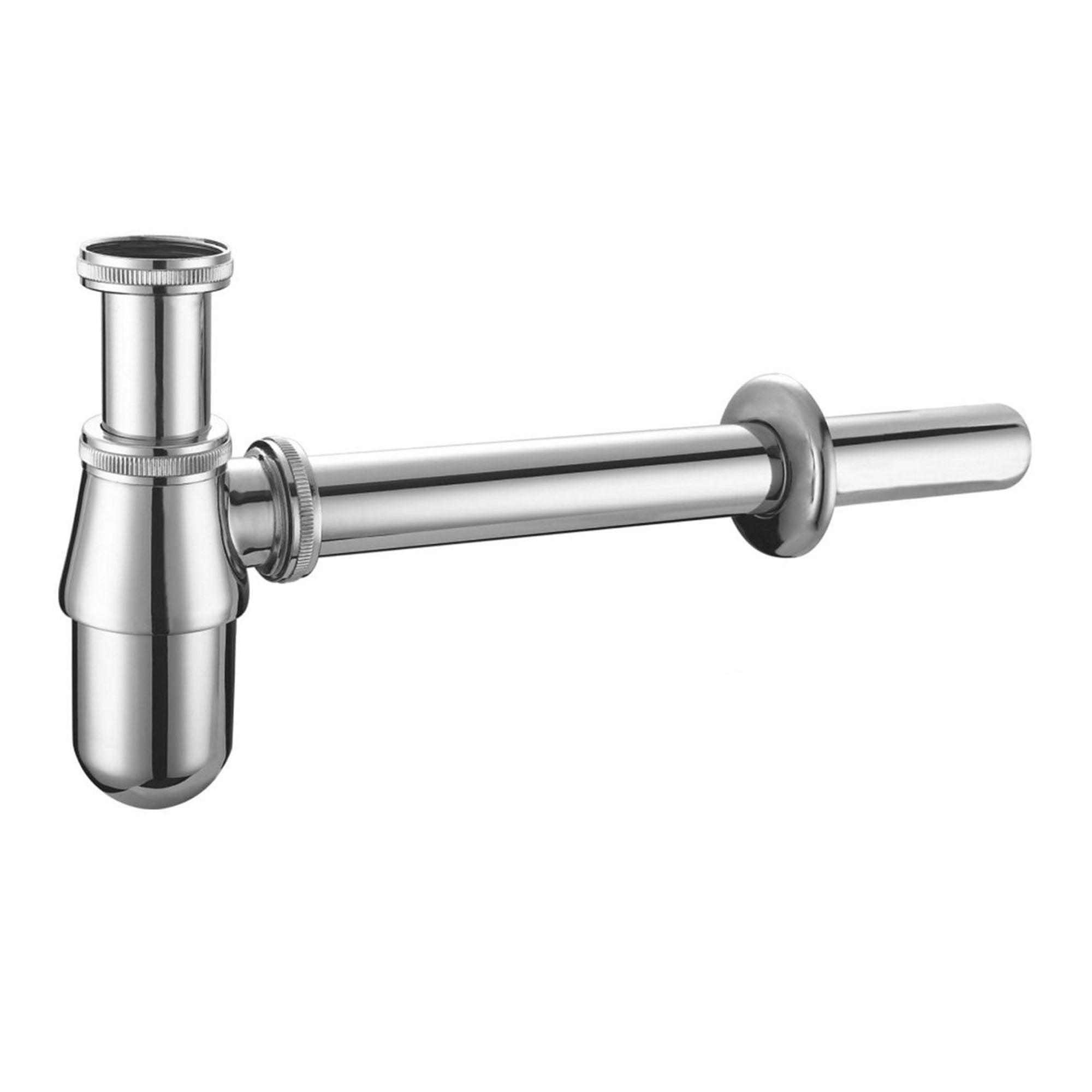 400mm Curved Wall Hung 1 Tap Hole Basin Chrome Sleek Waterfall Tap & Bottle Trap Waste