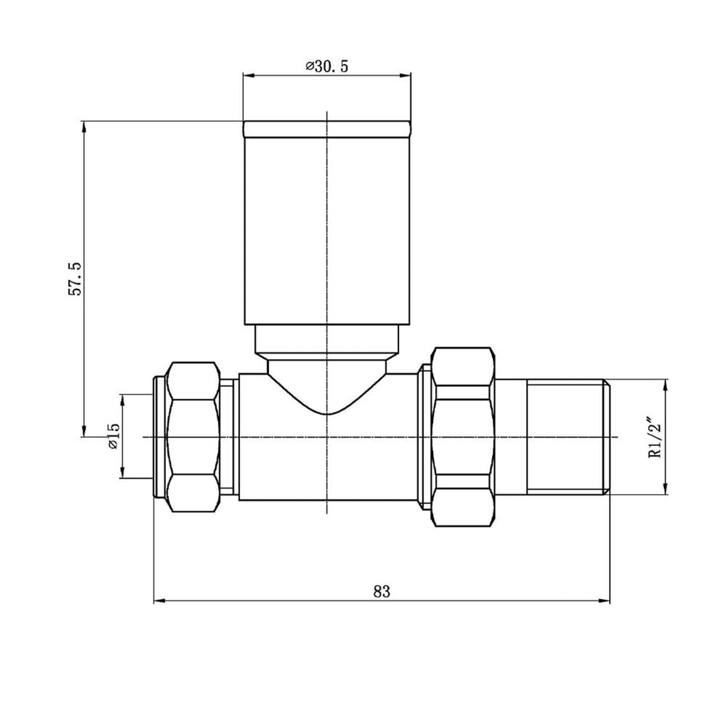 Straight Matt Black Radiator Valves High Quality