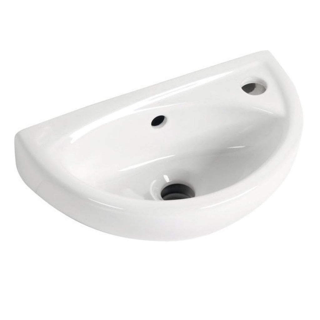 Small Compact Wall Hung Basin, Hero Mono Basin Mixer Tap, Waste & Plastic Trap (PK2)