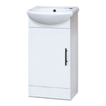 FNX Bathrooms 420mm Compact Cloakroom Vanity Unit with Gloss White Basin & Soft-Close Door