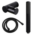 Matt Black Round Pencil Head 1.5m Smooth PVC Hose & Wall Bracket