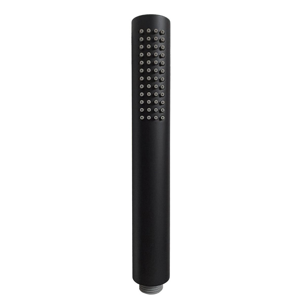 Matt Black Round Pencil Head 1.5m Smooth PVC Hose & Wall Bracket