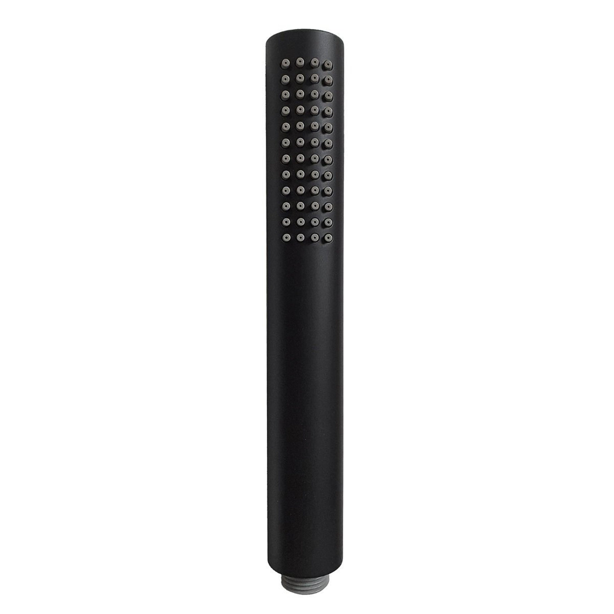 Matt Black Round Pencil Head 1.5m Smooth PVC Hose & Wall Bracket