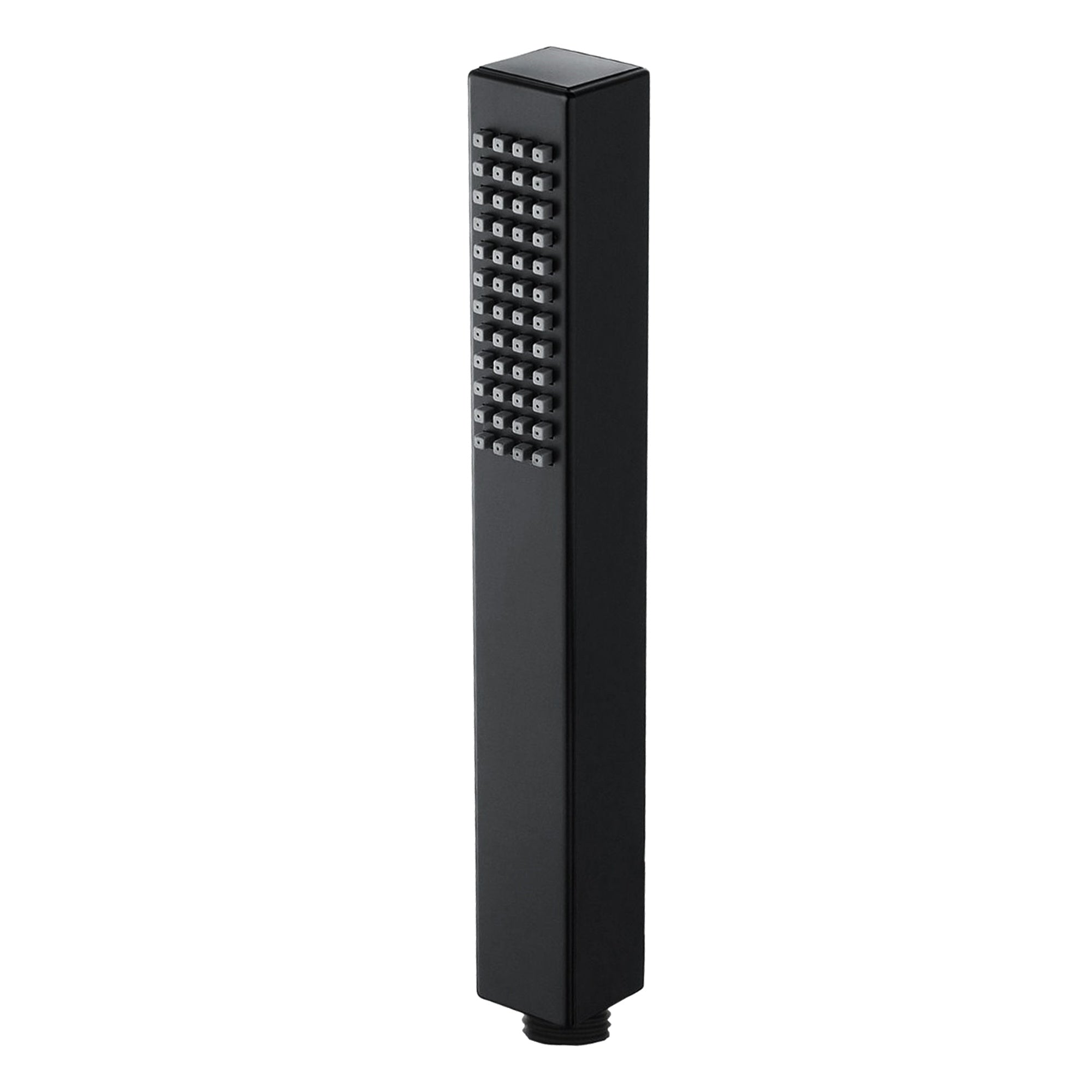 Matt Black Square Pencil Head Shower Handset 1.5m Smooth PVC Hose & Wall Bracket