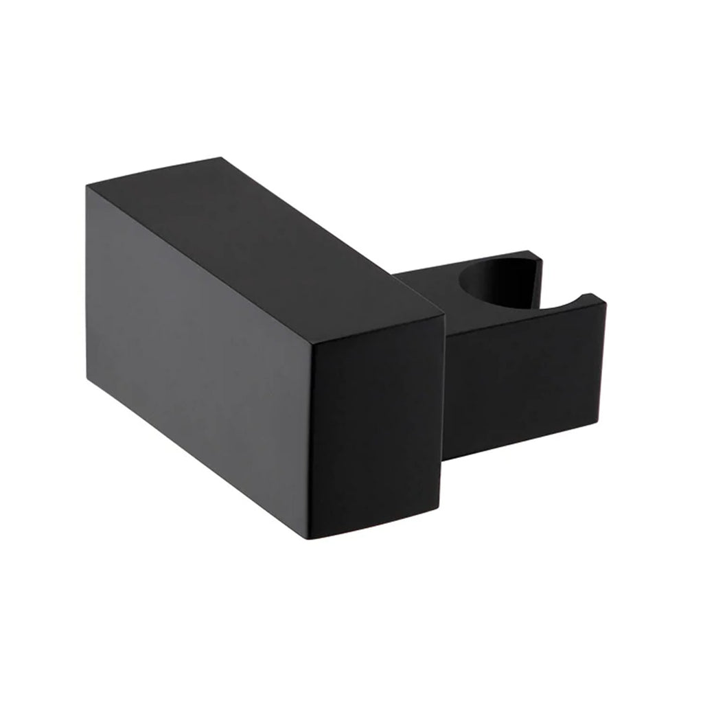 Matt Black Square Pencil Head Shower Handset 1.5m Smooth PVC Hose & Wall Bracket
