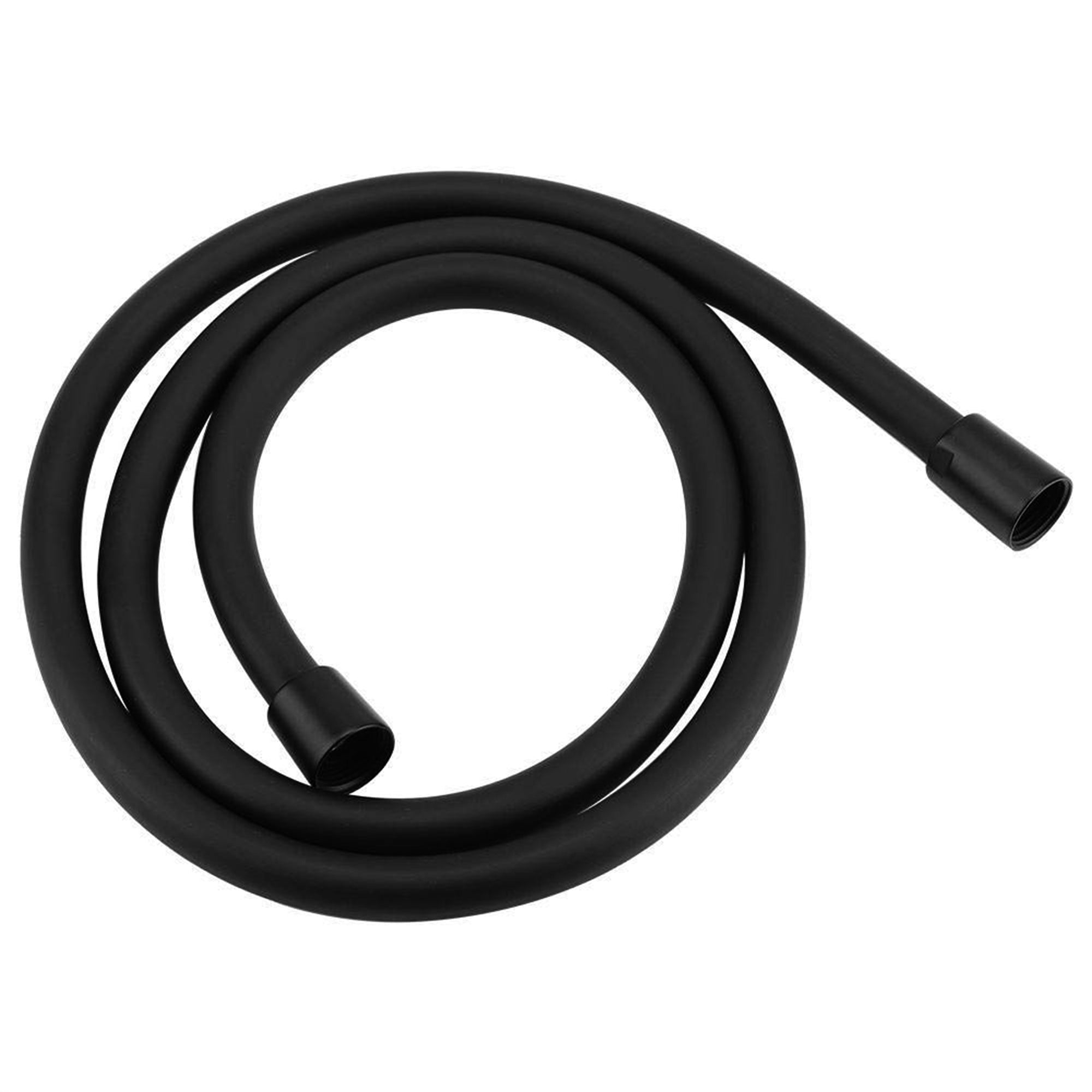 Matt Black Square Pencil Head Shower Handset 1.5m Smooth PVC Hose & Wall Bracket
