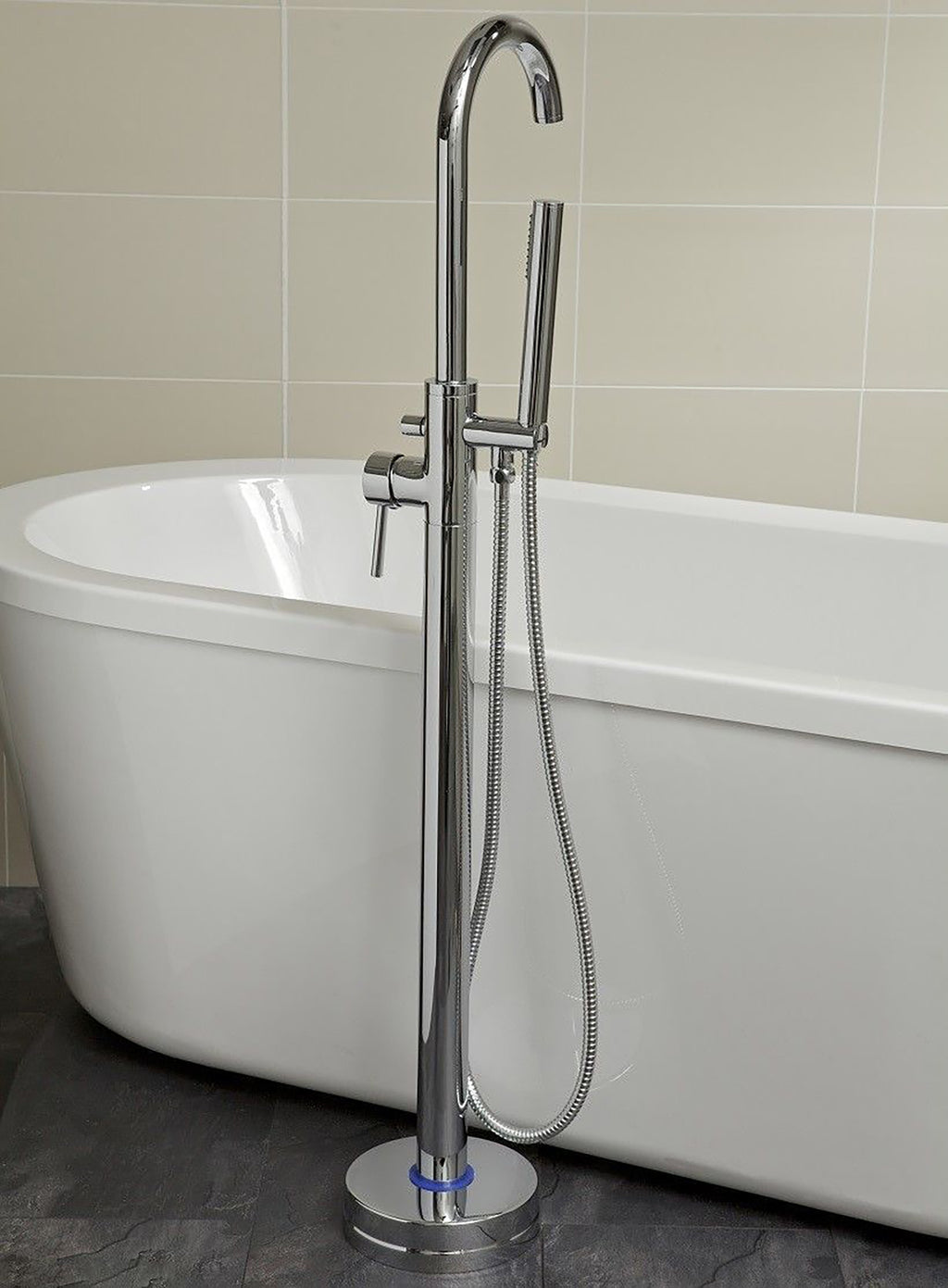 Chrome Freestanding Bath Shower Mixer Tap Peg Style