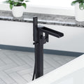 Matt Black Waterfall Freestanding Bath Shower Mixer Tap