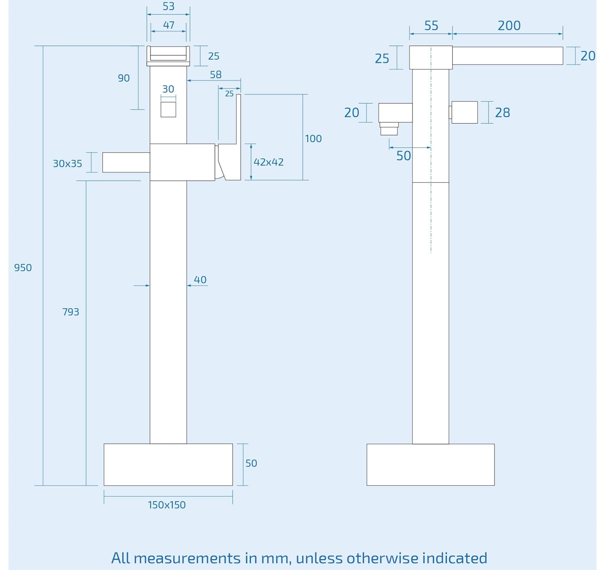 Matt Black Waterfall Freestanding Bath Shower Mixer Tap