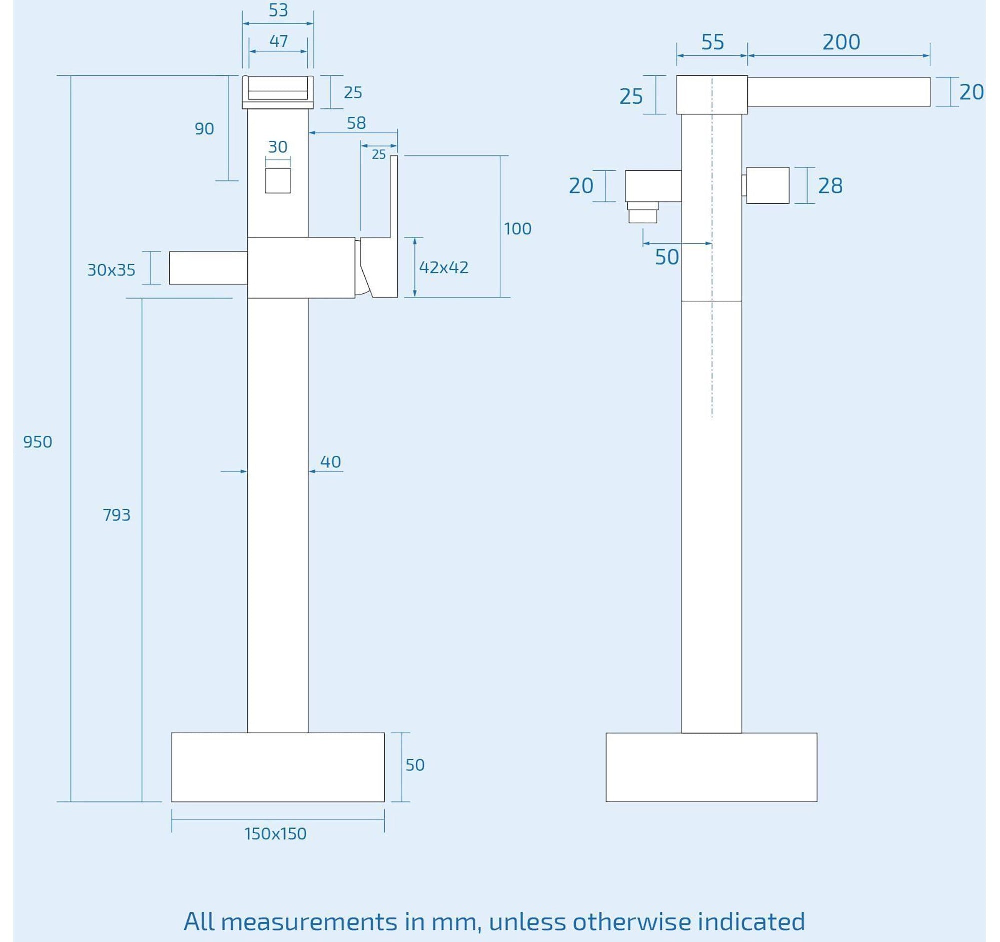 Chrome Waterfall Freestanding Bath Shower Mixer Tap