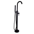 Round Free Standing Bath Shower Mixer Tap Matt Black
