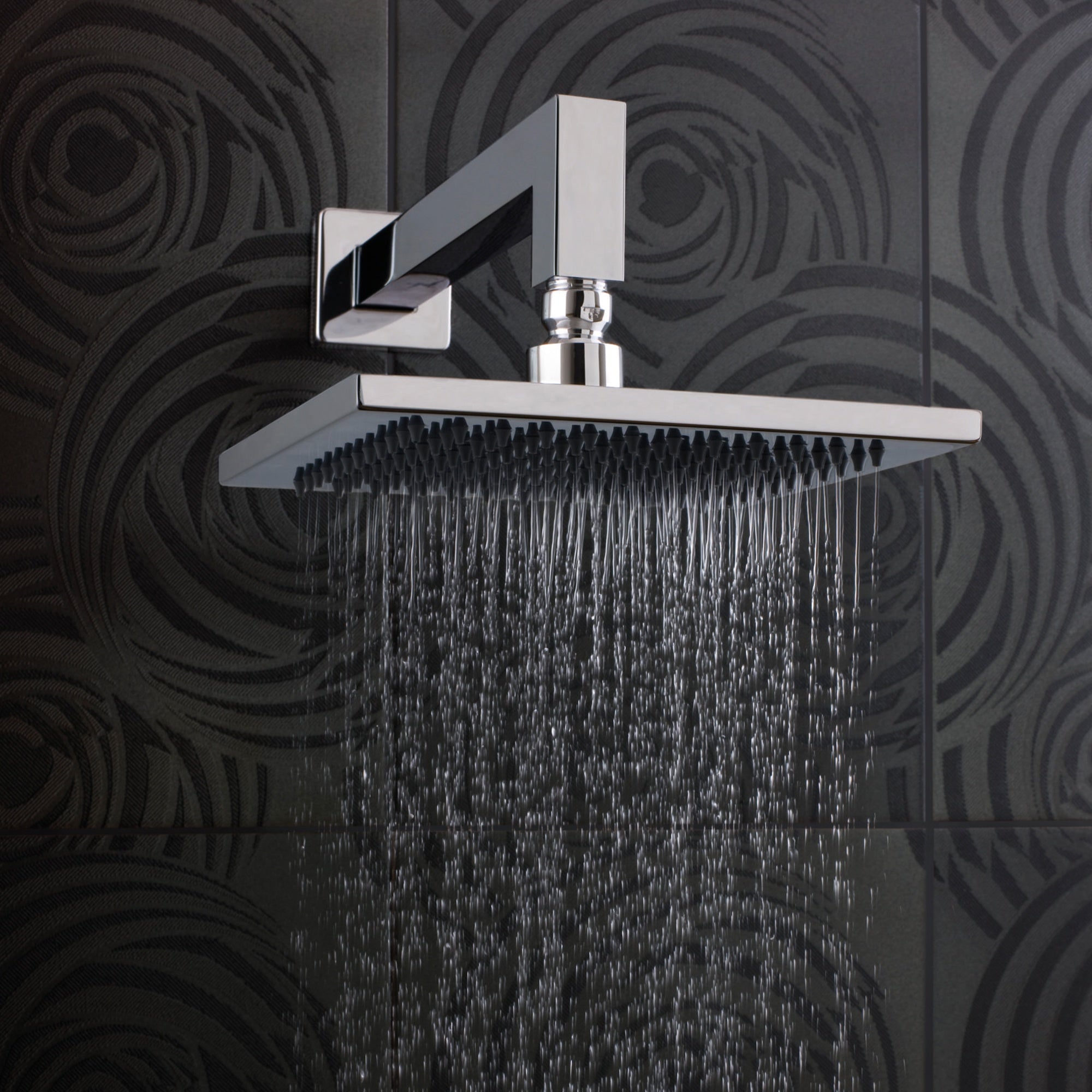 Athena Square Chrome Concealed Shower Valve 2 Handle 2 Outlet Luxury Solid Brass