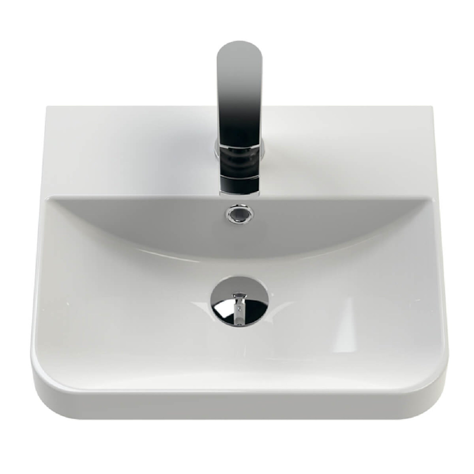 Satin Anthracite Grey Floor Standing 1-Door Vanity Unit with Thin Edge Basin 400mm Wide