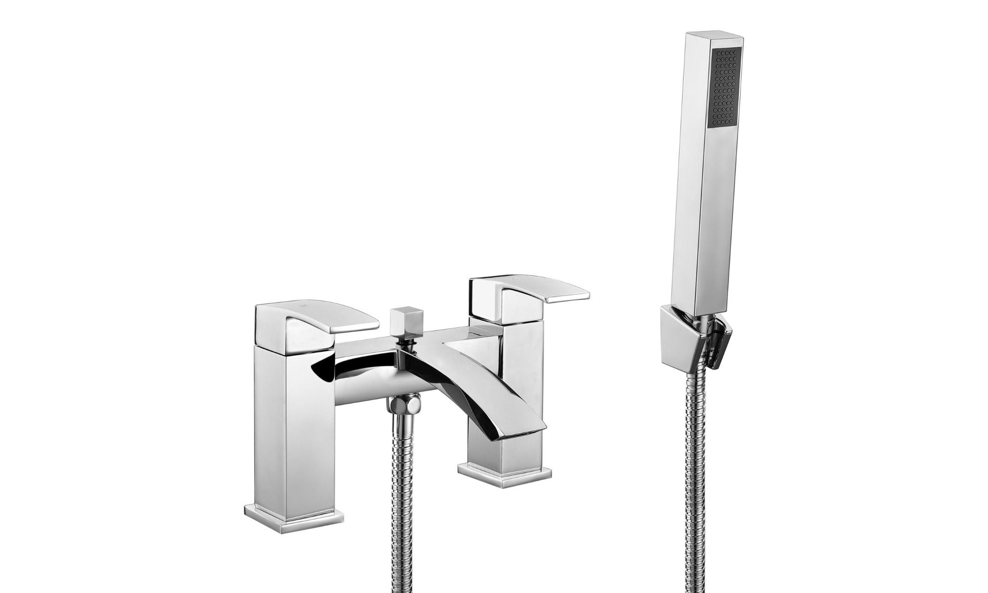 Chrome Lucia Waterfall Basin & Bath Filler Tap Pack Including Bath Waste