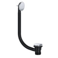 Chrome Plated Solid Brass Clicker Pop-Up Bath Waste with Flexible Overflow - UK Standard 70mm