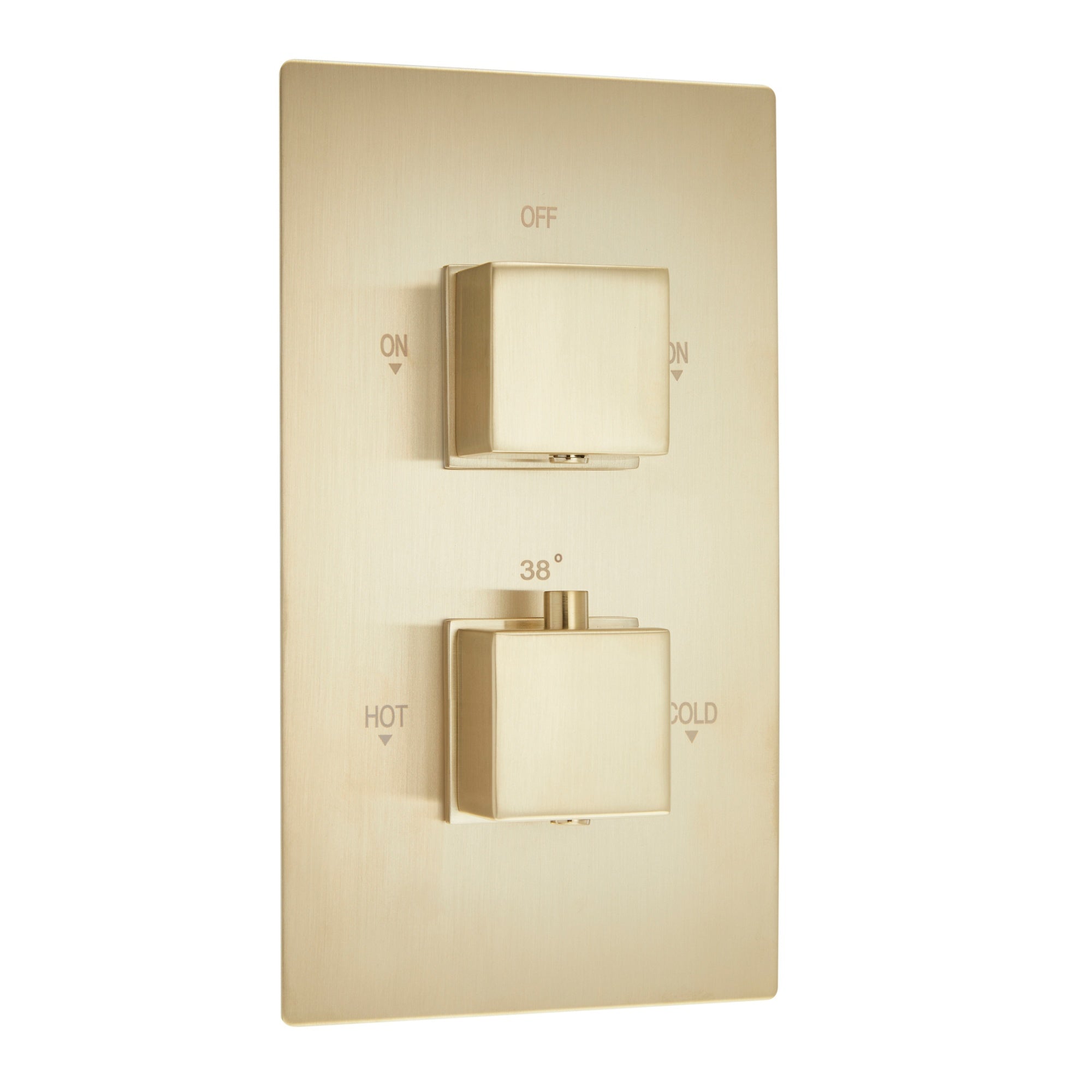 Brushed Brass Square Concealed Thermostatic Shower Valve Rainfall Set