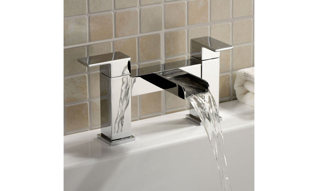 Chrome Waterfall Basin & Bath Filler Tap Pack Including Bath Waste